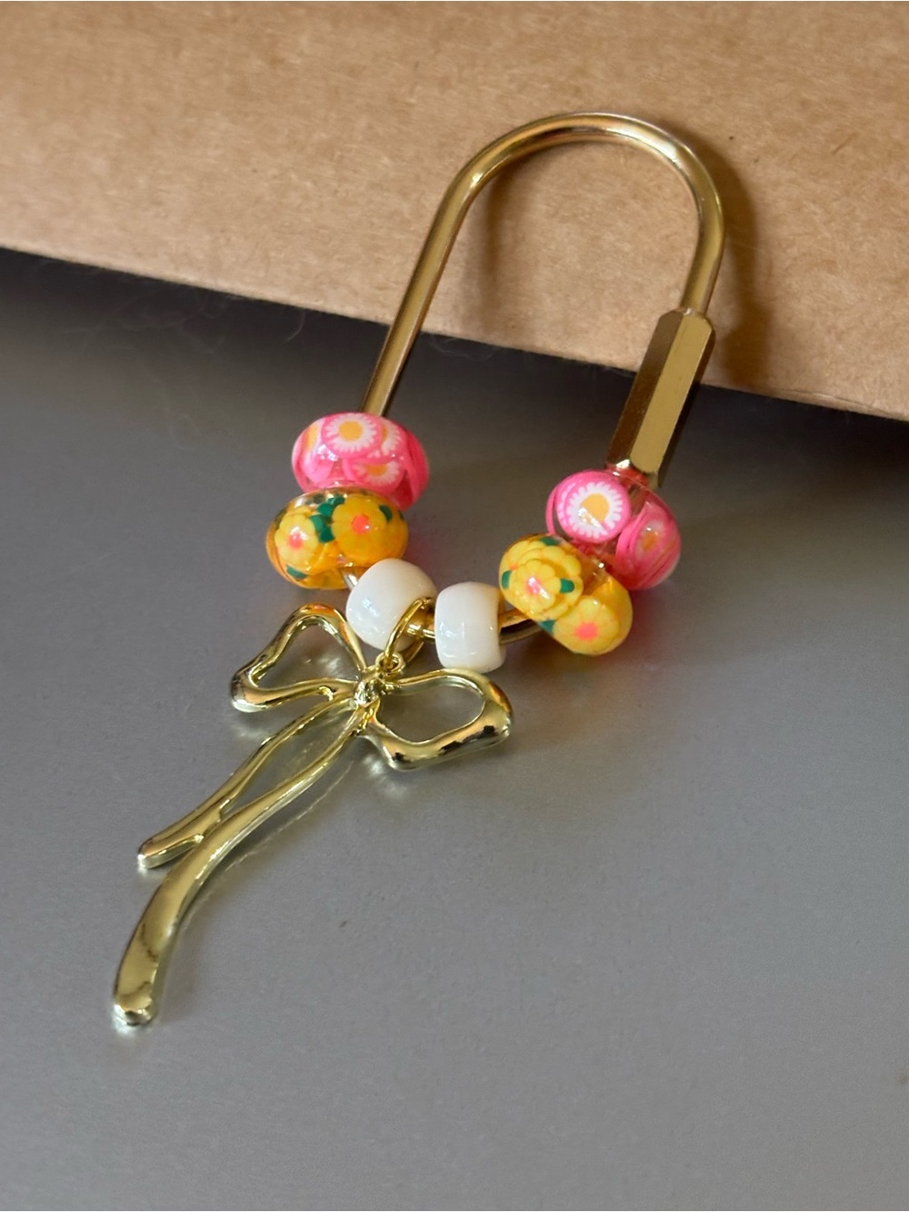 Gold Bow Carabiner Bag Charm